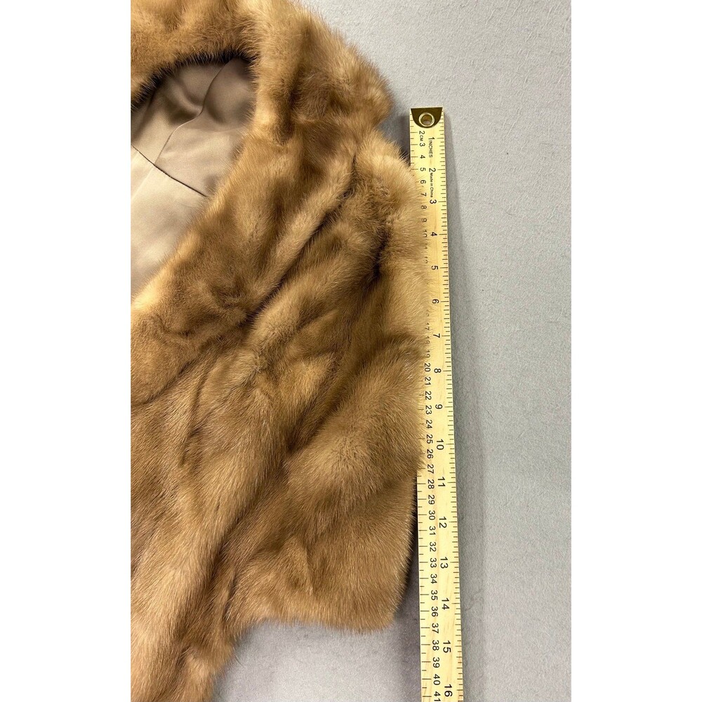 Vintage Mink Fur Wrap Cape Soft Shawl Collar Golden Wrap - Picture 10 of 10